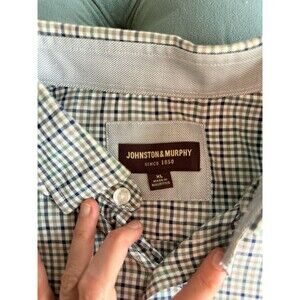 Johnston & Murphy Mens Two-Tone Gingham LS Woven Shirt Size XL